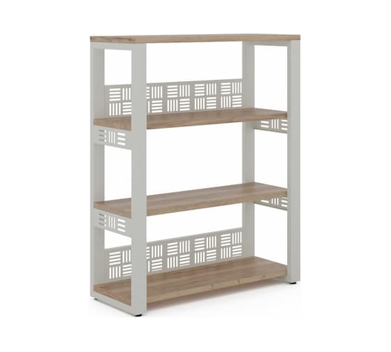 Стеллаж открытый Kobor ST3-60/36 white/natural 220230