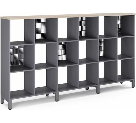 Стеллажная система Kobor SQ-3Х6 graphite/natural 220410
