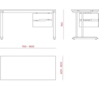 Стол офисный Kobor O1-180/70 white/wood 213279