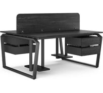 Стол офисный Kobor TB/2-160/140 black/wood 217958