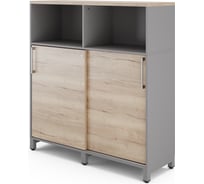 Шкаф открытый Kobor HK/2/1-120/60/M aluminum/natural 220944