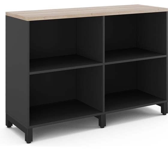 Шкаф открытый Kobor HO/2-120/60/M black/natural 220770