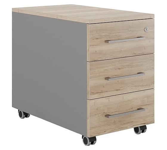 Тумба мобильная Kobor  TМ3-40/80 aluminum/natural 220541