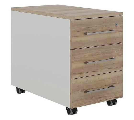 Тумба мобильная Kobor  TМ3-40/50 white/natural 220562