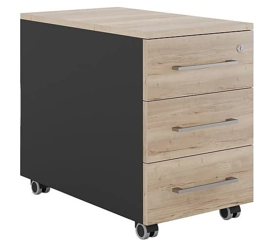 Тумба мобильная Kobor  TМ3-40/60 black/natural 220491