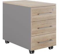 Тумба мобильная Kobor  TМ4-40/60 aluminum/natural 220635