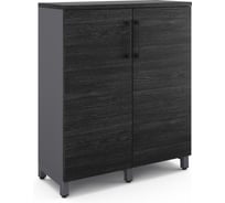 Шкаф распашной Kobor HR/3-90/60/M graphite/wood 221881