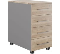 Тумба мобильная Kobor TМ4-40/70 aluminum/natural 220636