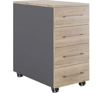 Тумба мобильная Kobor TМ4-40/70 graphite/natural 220612