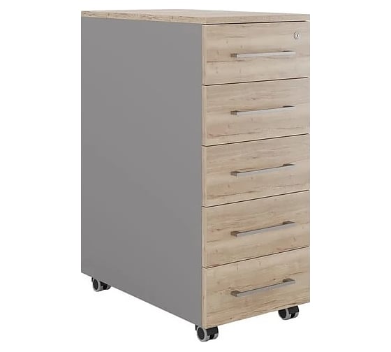 Тумба мобильная Kobor TМ5-40/50 aluminum/natural 220730