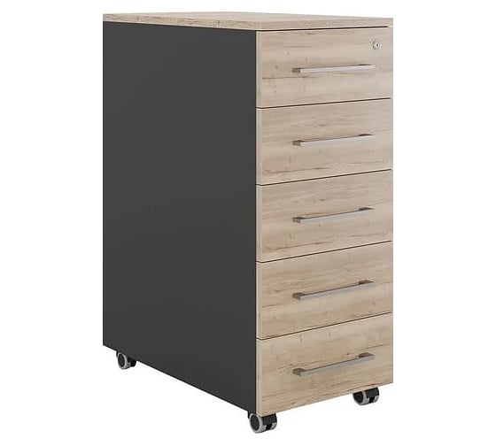 Тумба мобильная Kobor TМ5-40/60 black/natural 220683