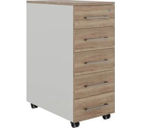 Тумба мобильная Kobor TМ5-40/80 white/natural 220757