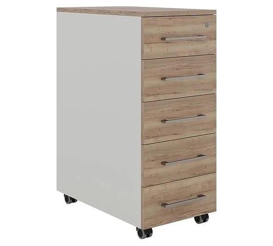 Тумба мобильная Kobor TМ5-40/80 white/natural 220757