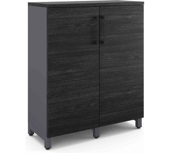 Шкаф распашной Kobor HR/3-90/40/M graphite/wood 221880