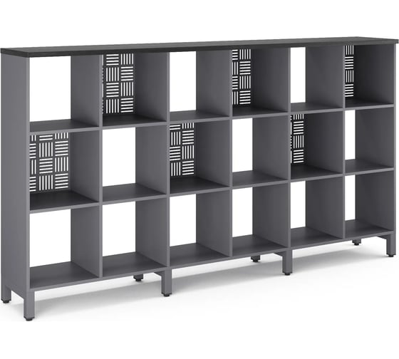 Стеллажная система Kobor SQ-3Х6 graphite/wood 221518