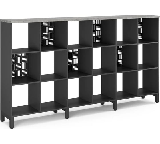 Стеллажная система Kobor SQ-3Х6 black/chicago 221515