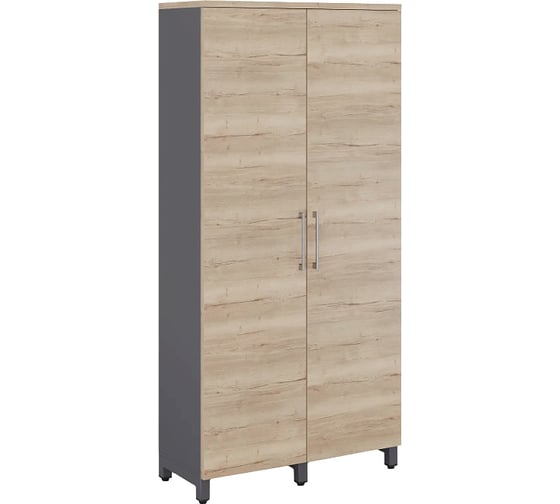 Шкаф распашной Kobor HR/2-90/40/M graphite/natural 220804