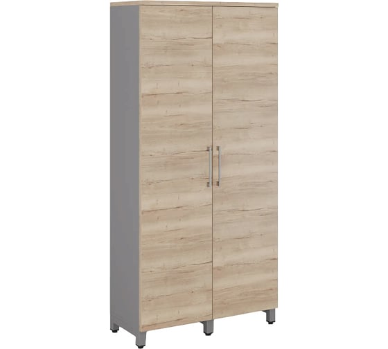 Шкаф распашной Kobor HR/2-90/40/M aluminum/natural 220830