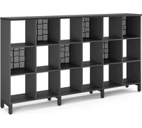 Стеллажная система Kobor SQ-3Х6 black/wood 221516