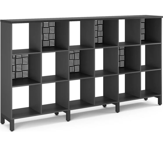 Стеллажная система Kobor SQ-3Х6 black/wood 221516