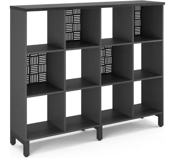 Стеллажная система Kobor SQ-3Х4 black/wood 221508