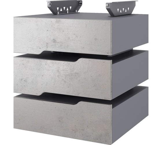 Тумба подвесная Kobor на 3 ящика T-3 graphite/chicago 230453
