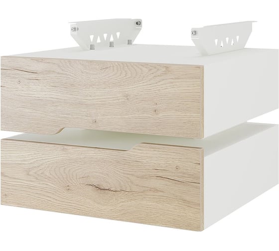 Тумба подвесная Kobor на 2 ящика T-2 white/natural 230487