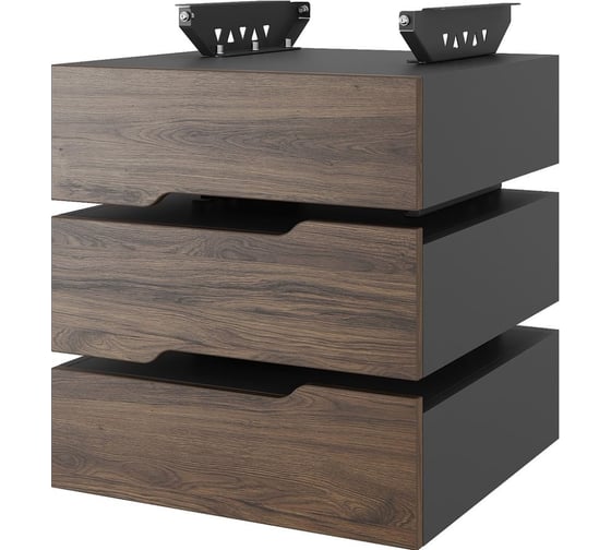 Тумба подвесная Kobor на 3 ящика T-3 black/charlston 230447