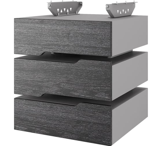 Тумба подвесная Kobor на 3 ящика T-3 aluminum/wood 230470