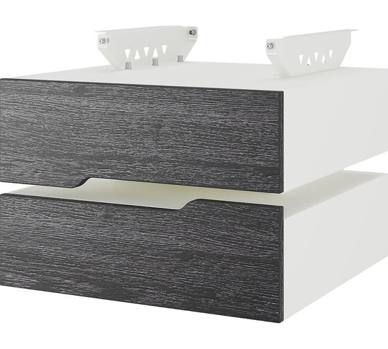 Тумба подвесная Kobor на 2 ящика T-2 white/wood 230484