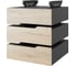 Тумба подвесная Kobor на 3 ящика T-3 black/natural 230444 1
