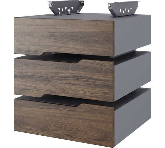 Тумба подвесная Kobor на 3 ящика T-3 graphite/charlston 230461
