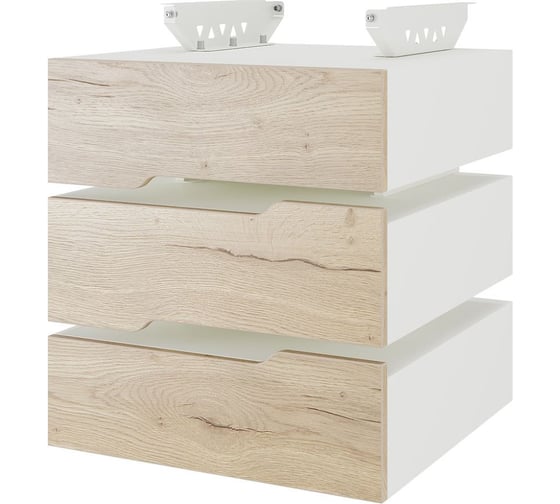 Тумба подвесная Kobor на 3 ящика T-3 white/natural 230488