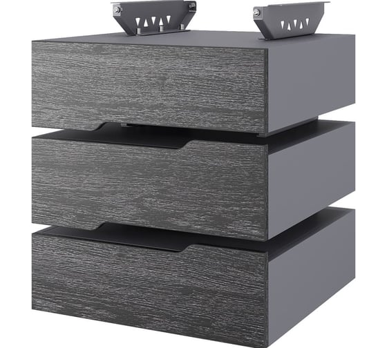 Тумба подвесная Kobor на 3 ящика T-3 graphite/wood 230455