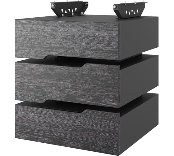 Тумба подвесная Kobor на 3 ящика T-3 black/wood 230441