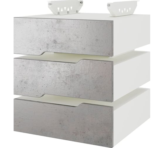 Тумба подвесная Kobor на 3 ящика T-3 white/chicago 230482