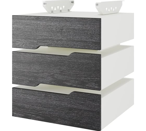Тумба подвесная Kobor на 3 ящика T-3 white/wood 230485