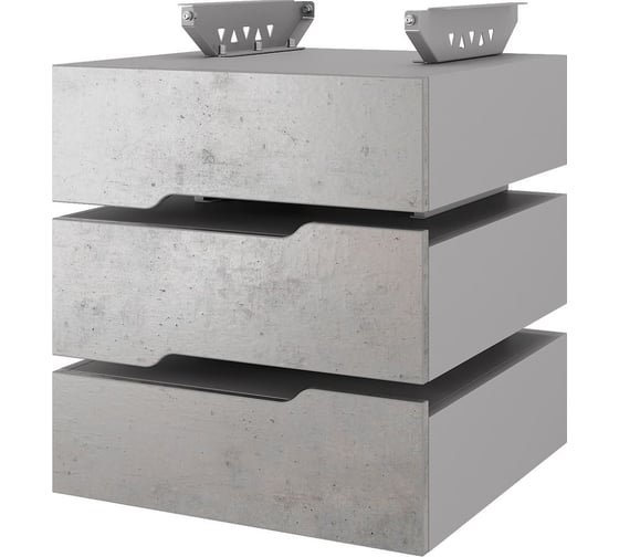 Тумба подвесная Kobor на 3 ящика T-3 aluminum/chicago 230467