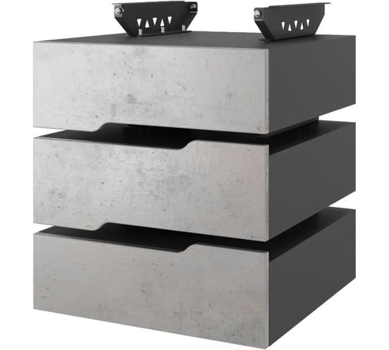 Тумба подвесная Kobor на 3 ящика T-3 black/chicago 230438