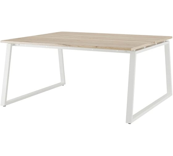 Стол офисный Kobor TR/2-140/120 white/natural 217451
