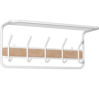 Настенная вешалка ЗМИ с полкой с вставкой цвет белый ВСП21ВБ