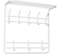 Двухъярусная настенная вешалка ЗМИ с полкой цвет белый ВСП8Б