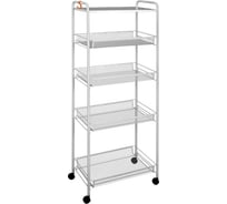 Этажерка-стеллаж для хранения ЗМИ Ладья 35КС 4 полки с колёсами цвет серый Э410С