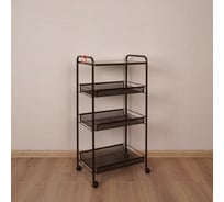 Этажерка-стеллаж для хранения ЗМИ Ладья 34 КС 4 секции с колёсами цвет медный антик Э357М