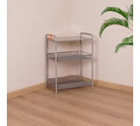 Этажерка-стеллаж для хранения ЗМИ Ладья 33С 3 полки цвет металлик Э557Мет