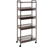 Этажерка-стеллаж для хранения ЗМИ Ладья 25КС 4 полки с колёсами цвет медный антик Э443М