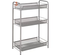 Этажерка-стеллаж для хранения ЗМИ Ладья 2 3 полки цвет металлик Э290Мет