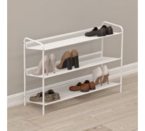 Обувница  Этажерка для обуви ЗМИ 3-х полочная Женева 33  12 пар обуви  Цвет белый ПДО Ж33 Б ПДО Ж33  Б