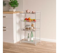 Этажерка-стеллаж для хранения ЗМИ Ладья 34С 4 секции цвет серый Э558С