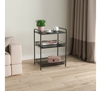 Этажерка-стеллаж для хранения ЗМИ Ладья 33С 3 полки цвет черный Э557Ч